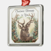 Christmas Blessings Deer Ornament Aus Metall (Links)