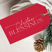 Christmas Blessings Elegant Typography Holiday Geschenkanhänger