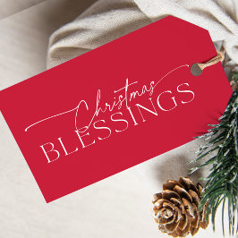 Christmas Blessings Elegant Typography Holiday  Geschenkanhänger