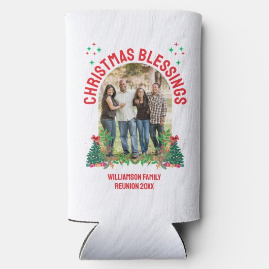 CHRISTMAS BLESSINGS FAMILY WIEDERSEHEN Matching Gr Selters Dosenkühler (Rückseite)