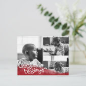 Christmas Blessings Feiertagspostkarte (Stehend Vorderseite)