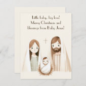 Christmas Blessings from Baby Jesus Einladung (Vorne/Hinten)