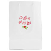 Christmas Blessings Holiday Joy Holly Merry Mittlere Geschenktüte (Rückseite)