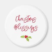 Christmas Blessings Holly Festive Holiday Faith Magnet (Vorne)