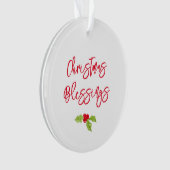 Christmas Blessings Holly Festive YEAR Holiday Joy Ornament (Vorderseite)
