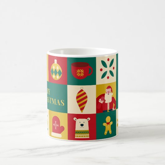 Christmas block pattern bauhaus style kaffeetasse (Mittel)