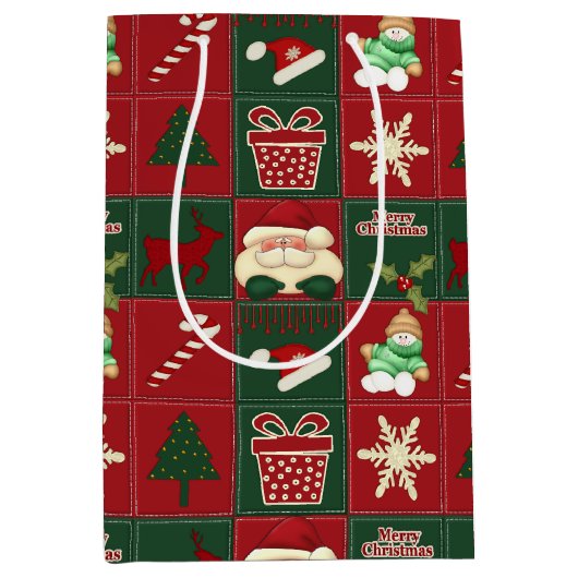 Christmas Blocks GIFT BAG m Mittlere Geschenktüte (Vorderseite)