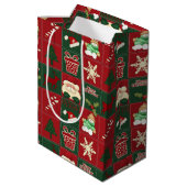 Christmas Blocks GIFT BAG m Mittlere Geschenktüte (Rückseite Schrägansicht)