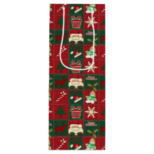 Christmas Blocks-WEIN GIFT BAG Geschenktüte Für Weinflaschen
