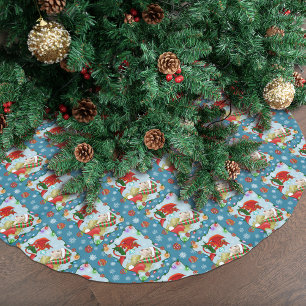 Christmas Blonde Elf Red Dragon Fantasy Polyester Weihnachtsbaumdecke
