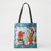 Christmas Blonde Elf Red Dragon Fantasy Tasche (Vorderseite)