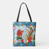 Christmas Blonde Elf Red Dragon Fantasy Tasche (Rückseite)