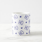 Christmas Blue and White Coffee Mug Ho Ho Ho Heart Kaffeetasse (Mittel)