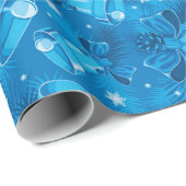 Christmas Blue Bells Geschenkpapier (Rolleneckpunkt)