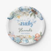 Christmas Blue Boy Santa Baby Dusche Pappteller (Vorderseite)