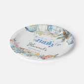 Christmas Blue Boy Santa Baby Dusche Pappteller (Schrägansicht)