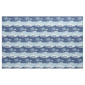 Christmas Blue Bunny Rabbit Niedliche Vintage Szen Stoff (Fat Quarter (45,7 x 55,9 cm))