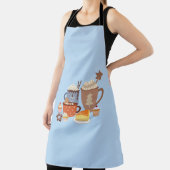 christmas blue coffe style  schürze (InSitu)