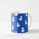 Christmas Blue Coffee Tasse mit Snowmen (VorderseiteRechts)