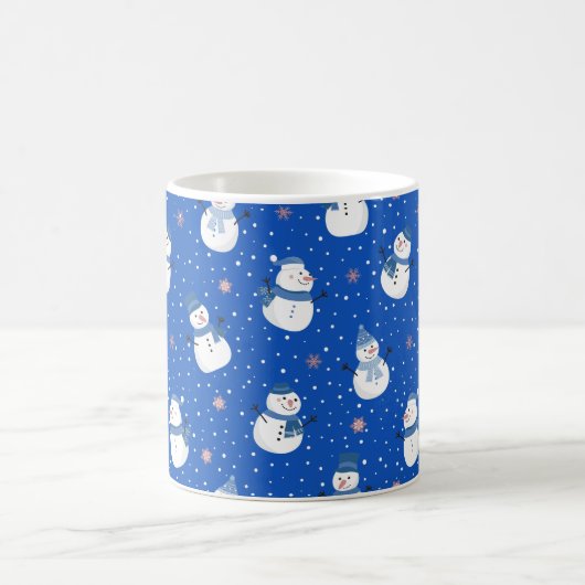 Christmas Blue Coffee Tasse mit Snowmen (Mittel)
