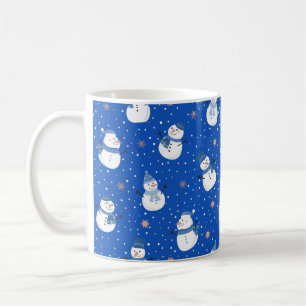 Christmas Blue Coffee Tasse mit Snowmen