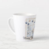 Christmas Blue Cream Ornaments Flowers Tree Window Milchtasse (Linke Ecke)
