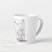 Christmas Blue Cream Ornaments Flowers Tree Window Milchtasse (Rechte Ecke)