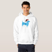 Christmas Blue Dackel Hoodie (Vorne ganz)