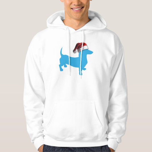 Christmas Blue Dackel Hoodie (Vorderseite)
