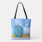 Christmas Blue Decor Ball Tasche (Rückseite)