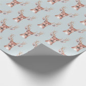 Christmas Blue Deer Snow Geschenkpapier (Ecke)