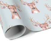 Christmas Blue Deer Snow Geschenkpapier (Rolleneckpunkt)