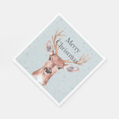 Christmas Blue Deer Snow Serviette (Ecke)