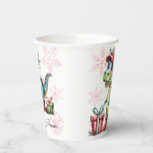 Christmas Blue Dino and Presents Boy Baby Shower Pappbecher (Links)