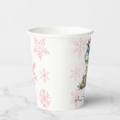 Christmas Blue Dino and Presents Boy Baby Shower Pappbecher (Rechts)