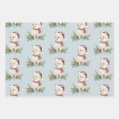 Christmas Blue Fox Snow Geschenkpapier Set (Vorderseite 3)