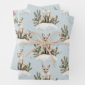 Christmas Blue Fox Snow Geschenkpapier Set (Beispiel)
