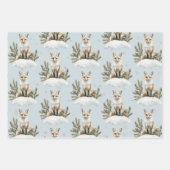 Christmas Blue Fox Snow Geschenkpapier Set (Vorderseite)