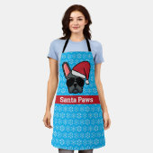 Christmas Blue French Bulldog Schürze (Getragen)