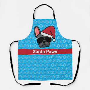 Christmas Blue French Bulldog Schürze