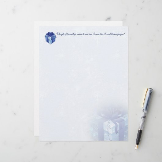Christmas Blue Geschenkboxen Stationery (Vorderseite/Rückseite Beispiel)