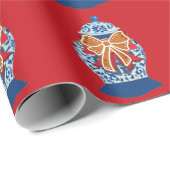 Christmas Blue Ginger Jar Geschenkpapier (Rolleneckpunkt)