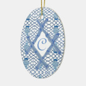 Christmas Blue Ginger Jar Keramik Keramik Orrang Ornament (Links)