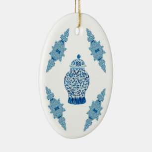 Christmas Blue Ginger Jar Keramik Ornament