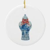 Christmas Blue Ginger Jar Keramik Ornament (Hinten)