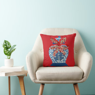 Christmas Blue Ginger Jar Kissen