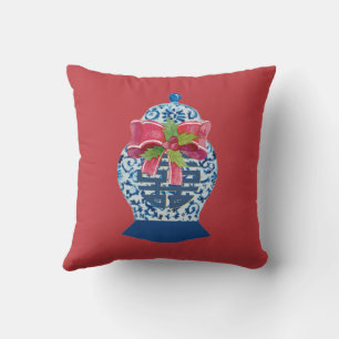 Christmas Blue Ginger Jar Kissen