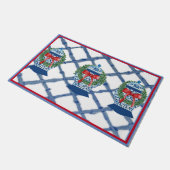 Christmas Blue Ginger Jars Doormat Begrüßungsmatte Fußmatte (Schrägansicht)