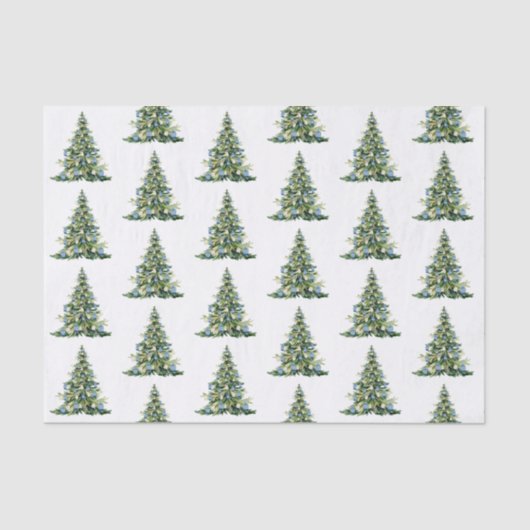 Christmas Blue Ginger Jars Tissue Paper Seidenpapier (Vorderseite)