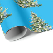Christmas Blue Ginger Jars Wrapping Paper Geschenkpapier (Rolleneckpunkt)
